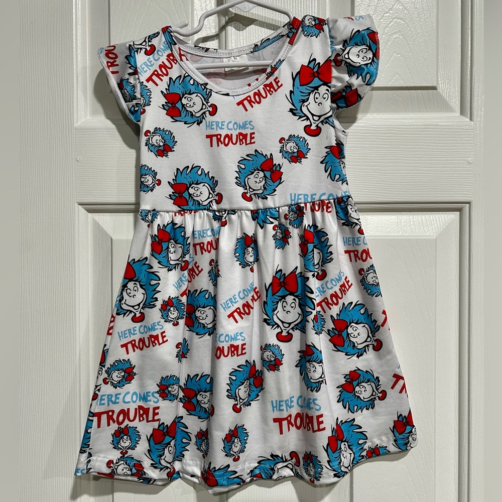 Cat in the Hat toddler dress - thing 1 and thing 2